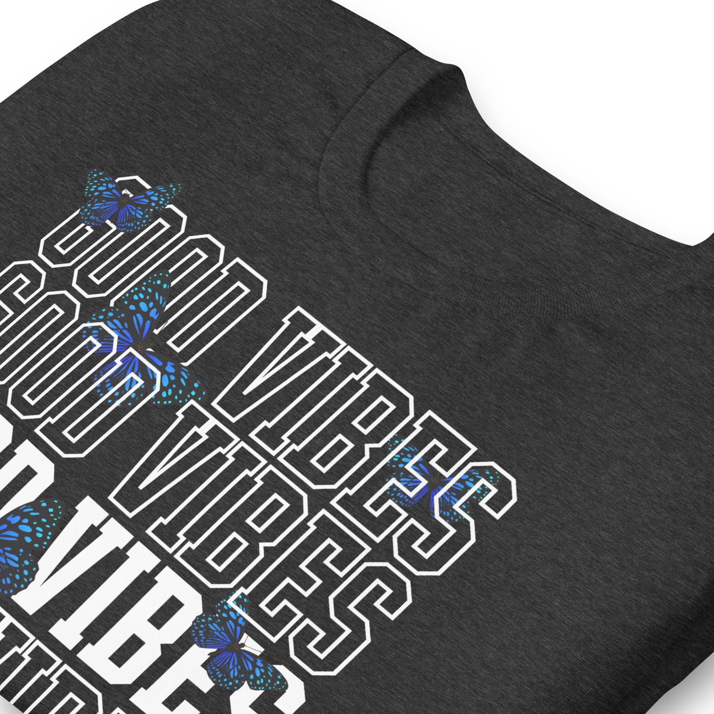 Good Vibes Pattern Tee | Blue Butterflies