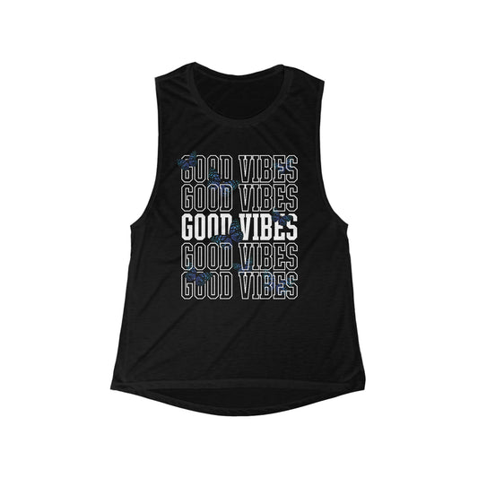 Good Vibes Muscle Tank | Blue Butterflies