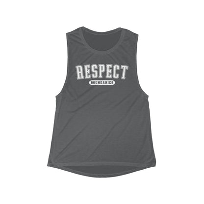 Respect Boundaries Varsity Muscle Tank