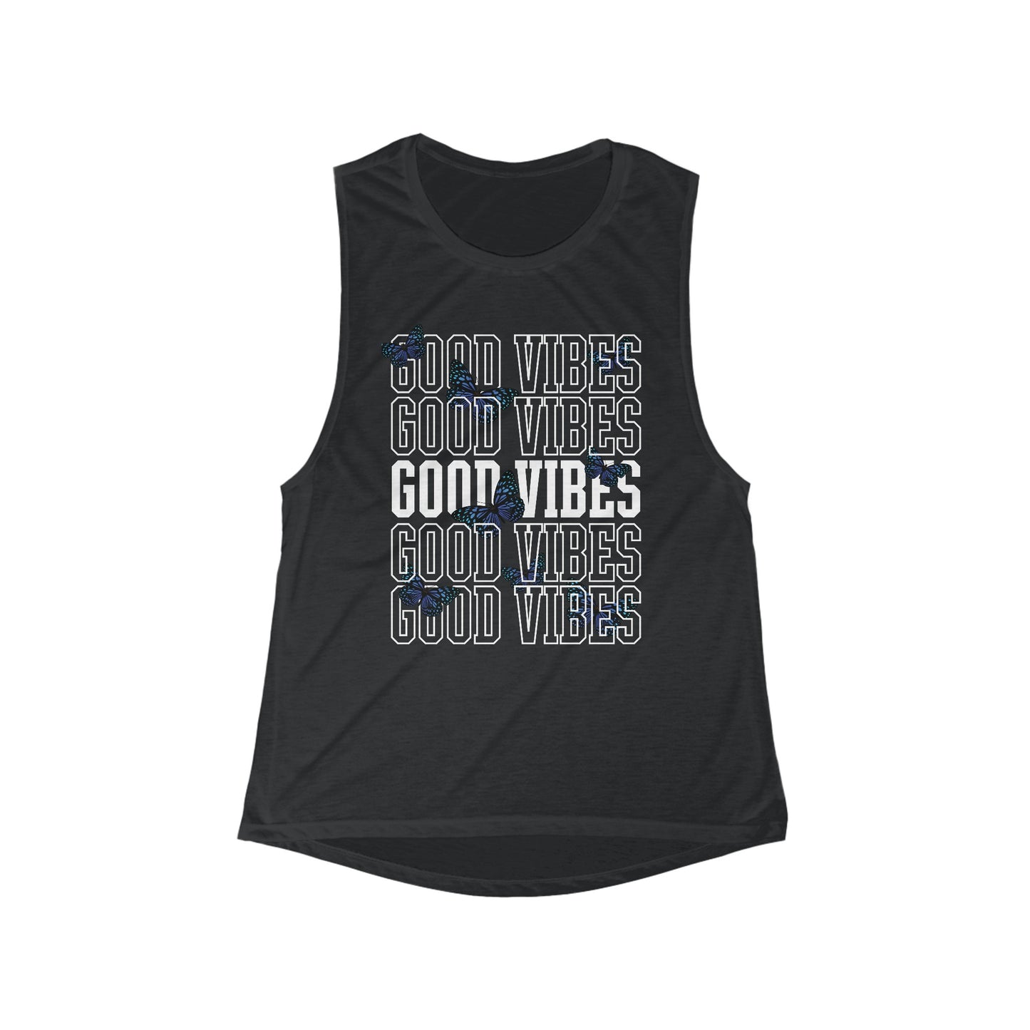 Good Vibes Muscle Tank | Blue Butterflies