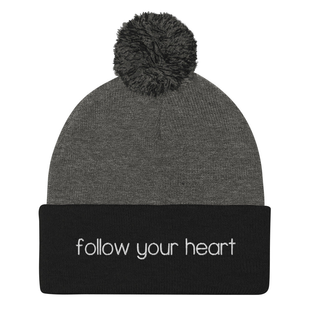 Follow Your Heart Pom-Pom Beanie