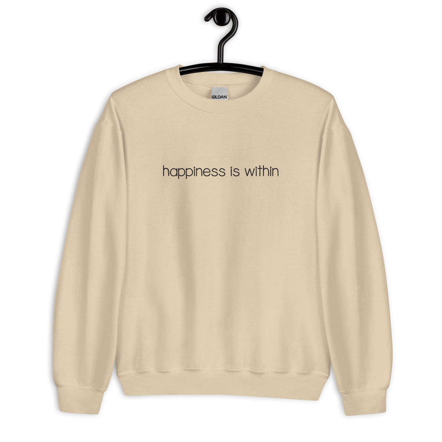 Happiness is Within Embroidered Sweatshirt