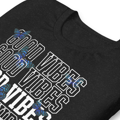 Good Vibes Pattern Tee | Blue Butterflies